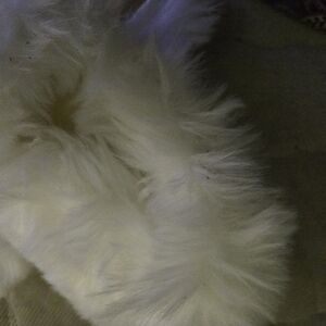 Fluffy White Faux Fur Slippers